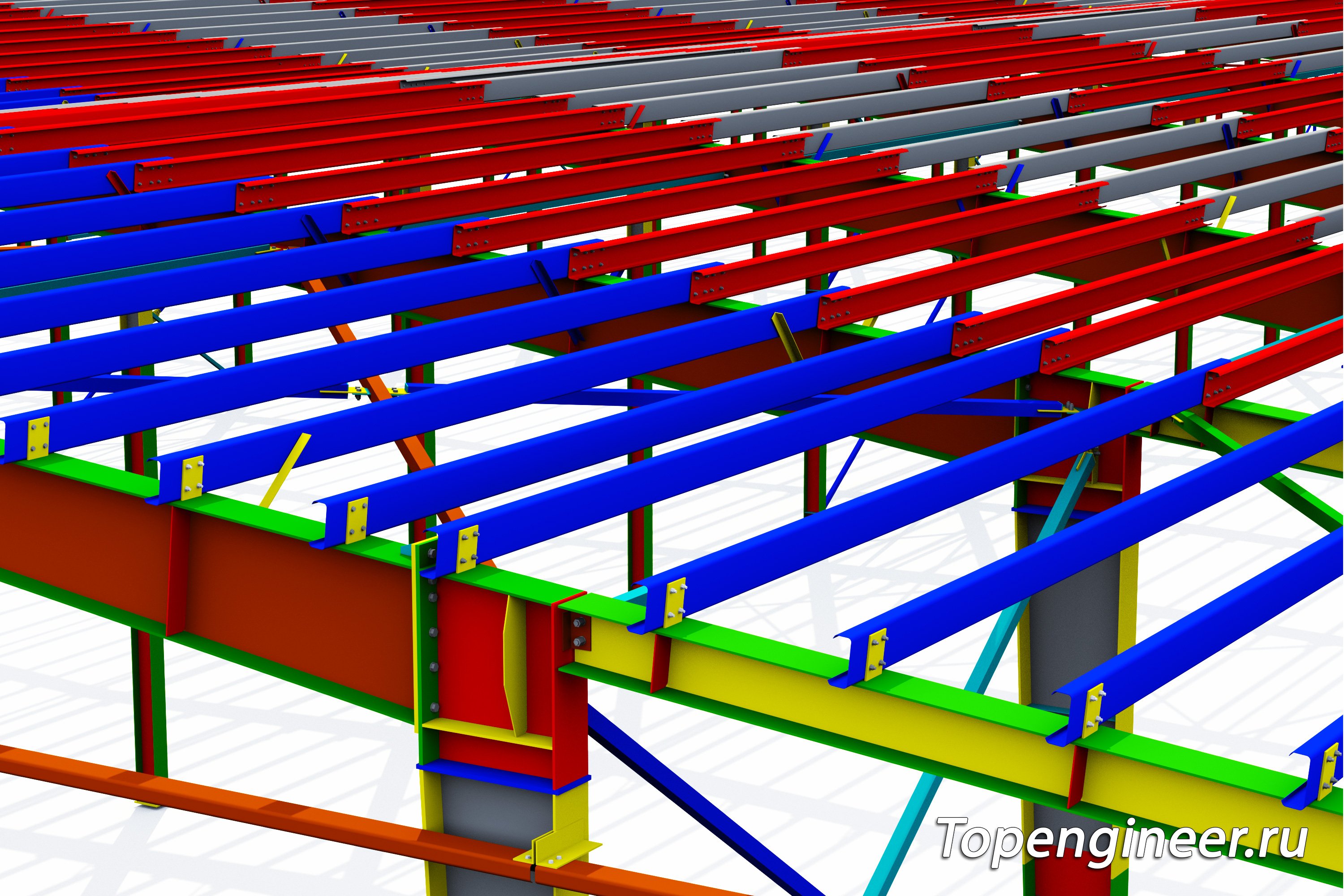 Конструкции из сварной балки КМ и КМД - разработка КМД, КМ, КЖ. Tekla Structures - BIM 