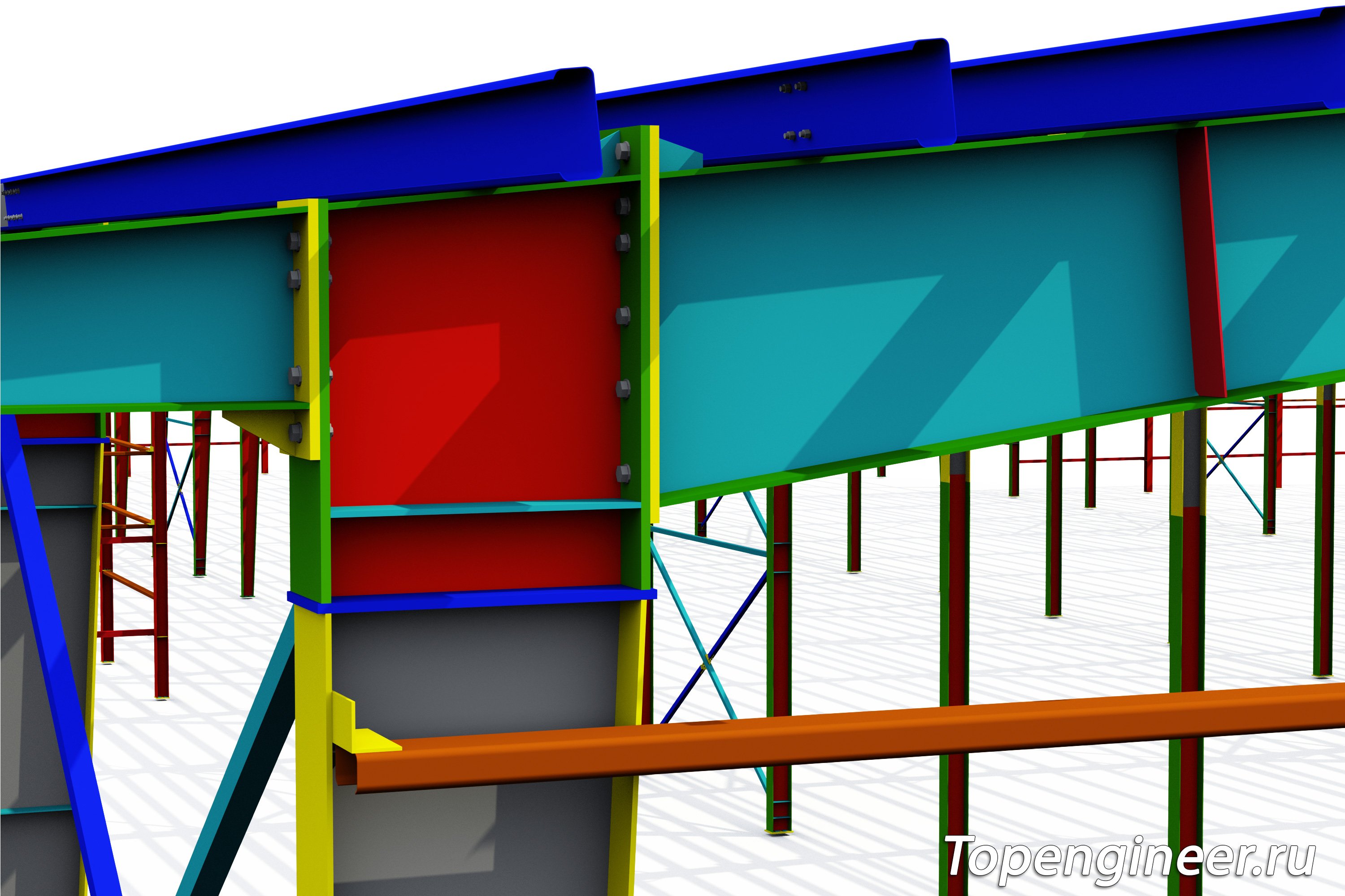 Конструкции из сварной балки КМ и КМД - разработка КМД, КМ, КЖ. Tekla Structures - BIM 