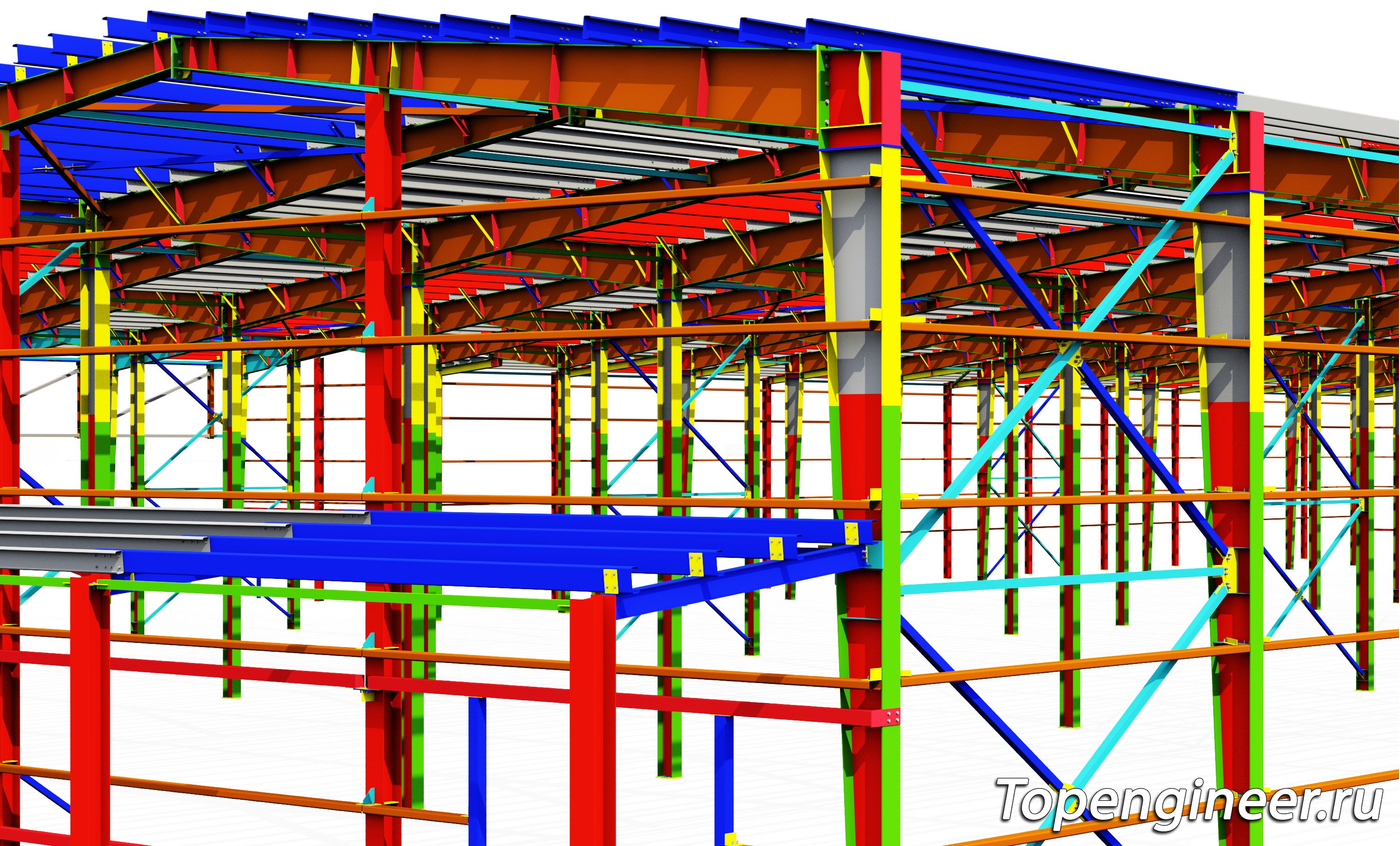 Конструкции из сварной балки КМ и КМД - разработка КМД, КМ, КЖ. Tekla Structures - BIM 
