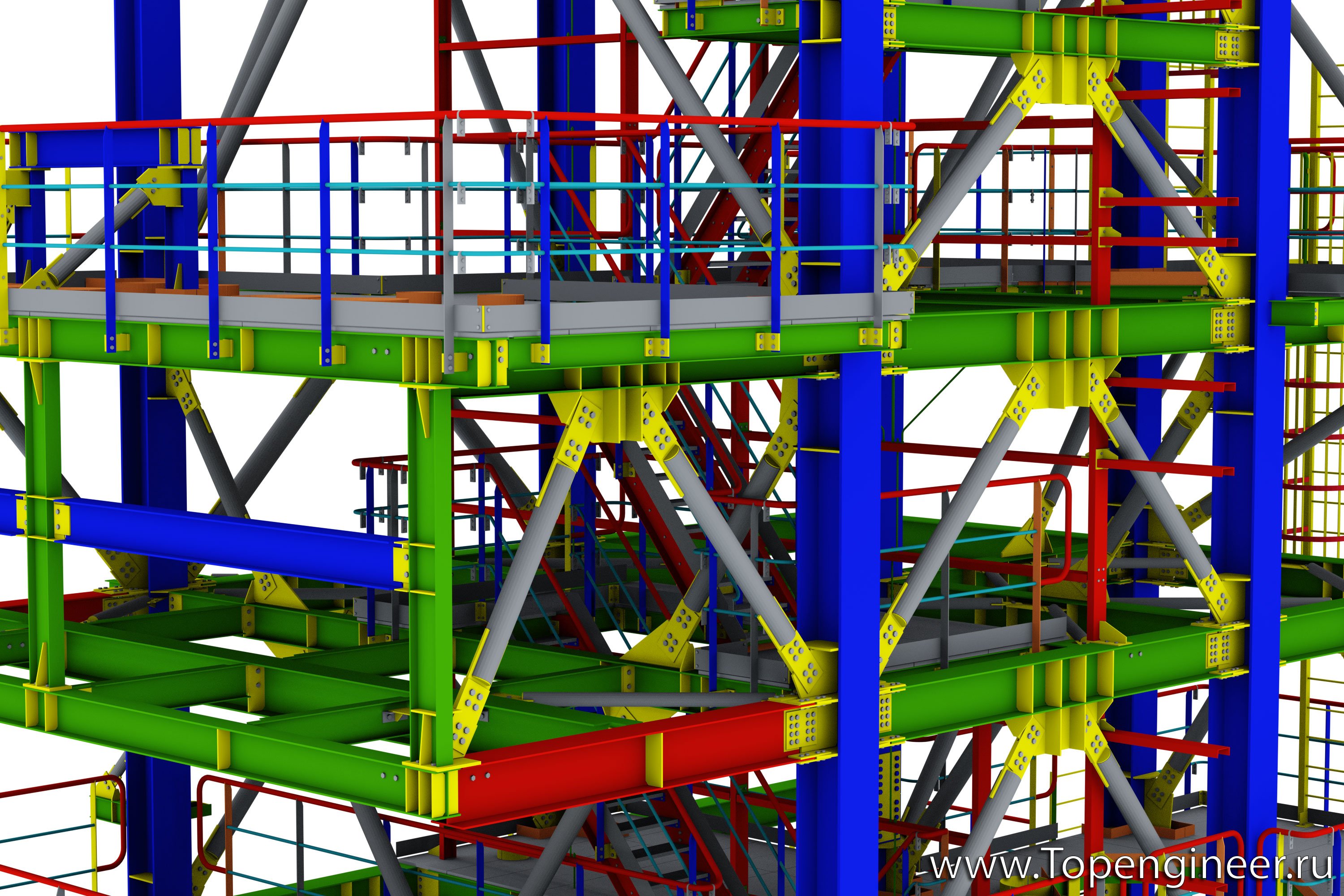 Проектирование высотных строений - разработка КМД,  КМ, КЖ