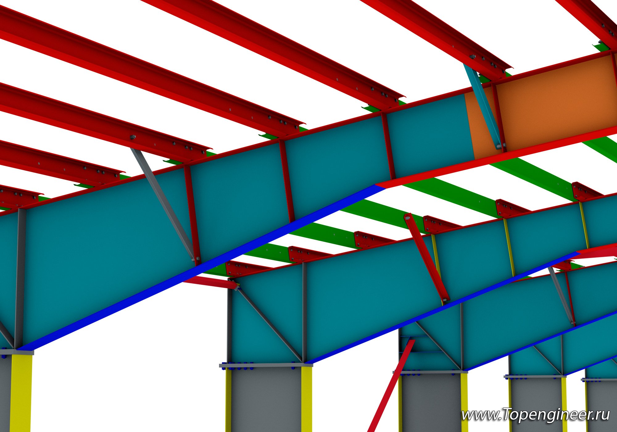 Проект с подкрановой балкой - разработка КМД,  КМ, КЖ