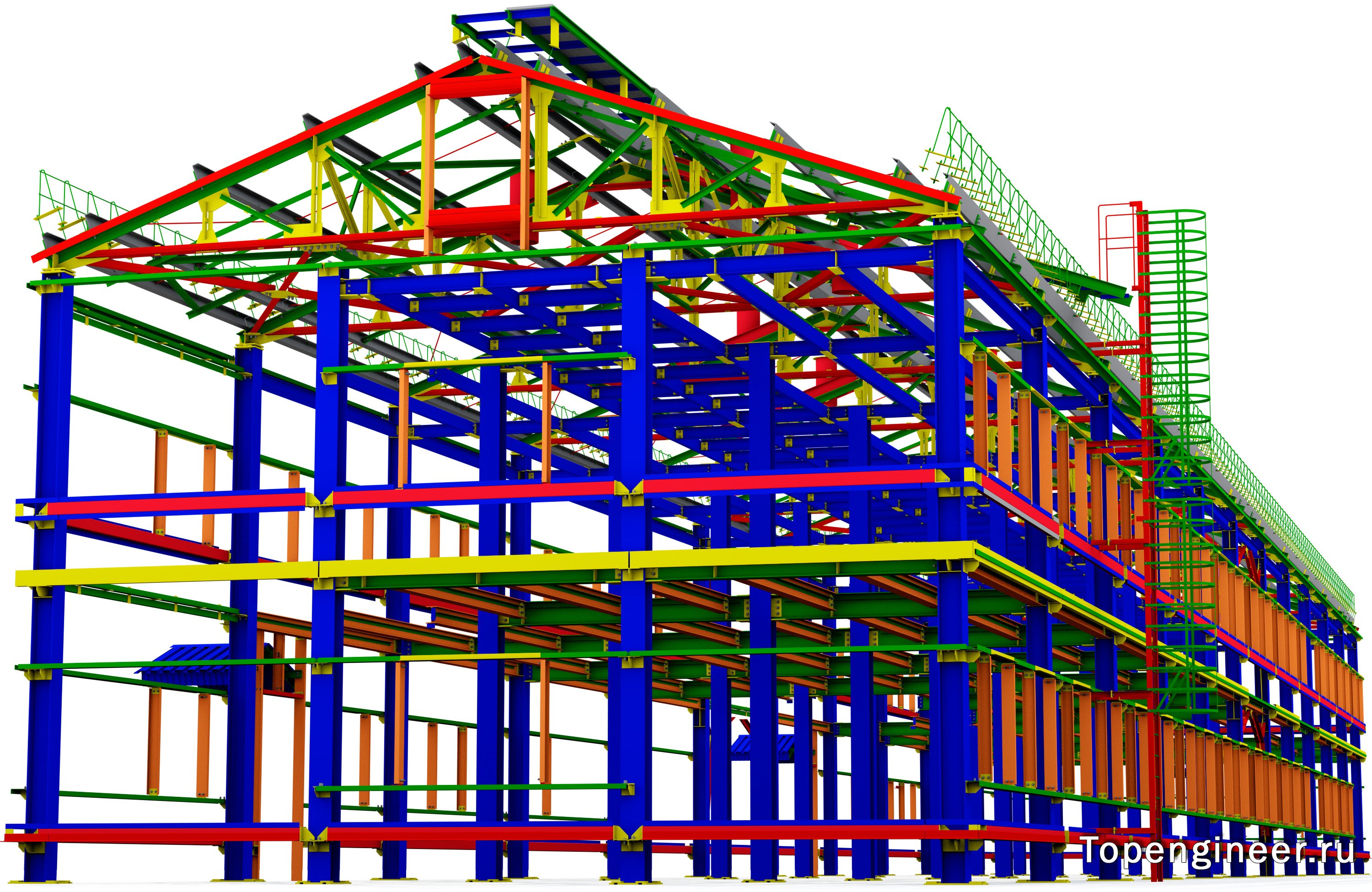 Проектирование двухэтажных зданий - разработка КМД,  КМ, КЖ
