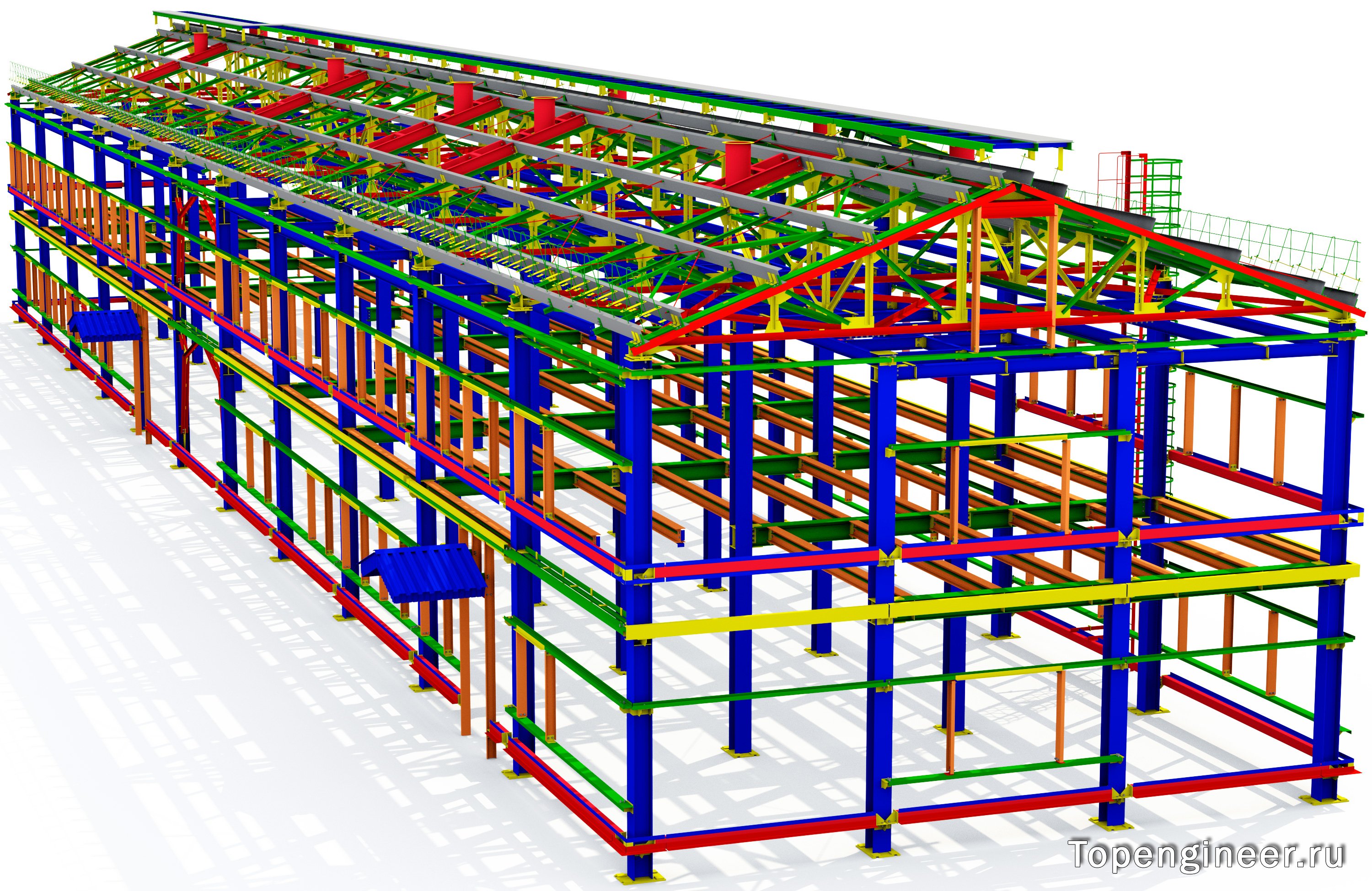 Проектирование двухэтажных зданий - разработка КМД,  КМ, КЖ