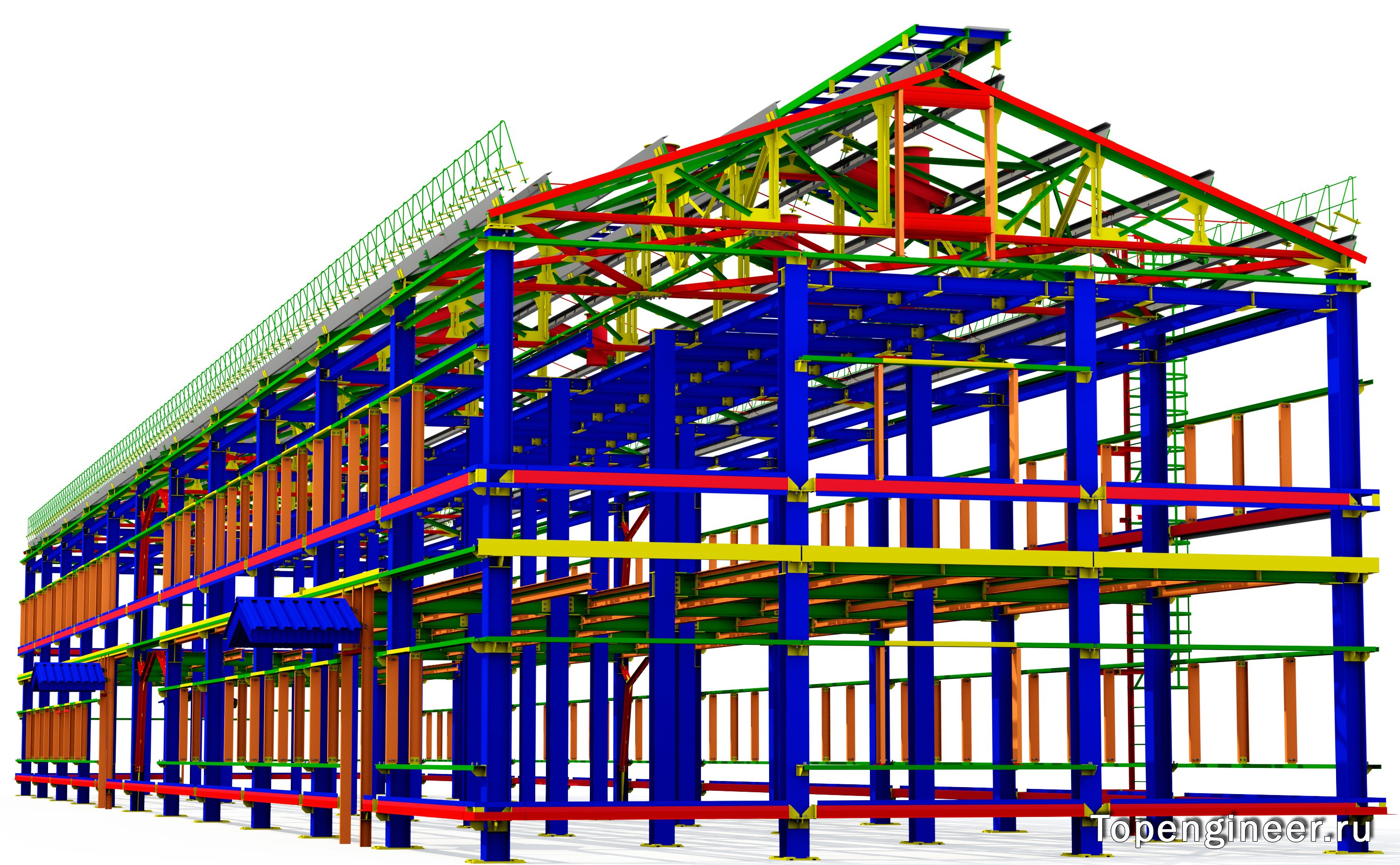 Проектирование двухэтажных зданий - разработка КМД,  КМ, КЖ