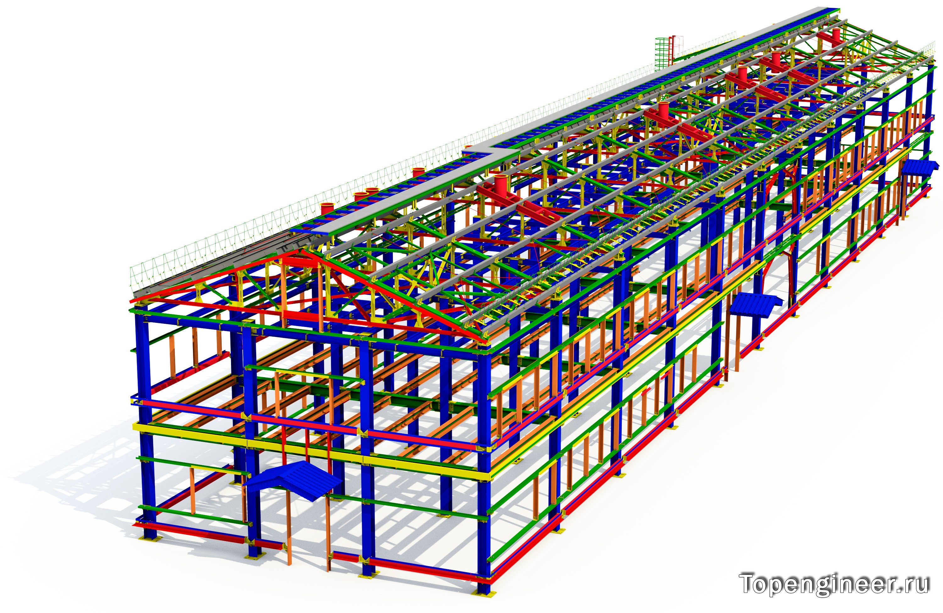 Проектирование двухэтажных зданий - разработка КМД,  КМ, КЖ