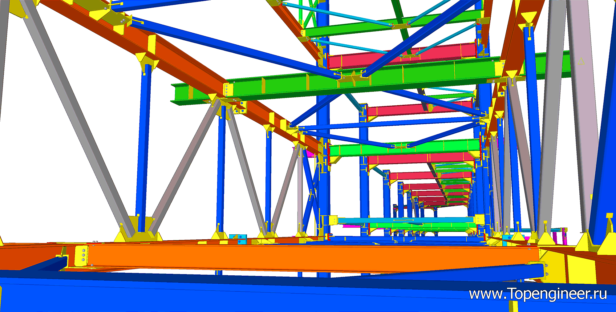 Проектирование металлических конструкций эстакад - Разработка КМД