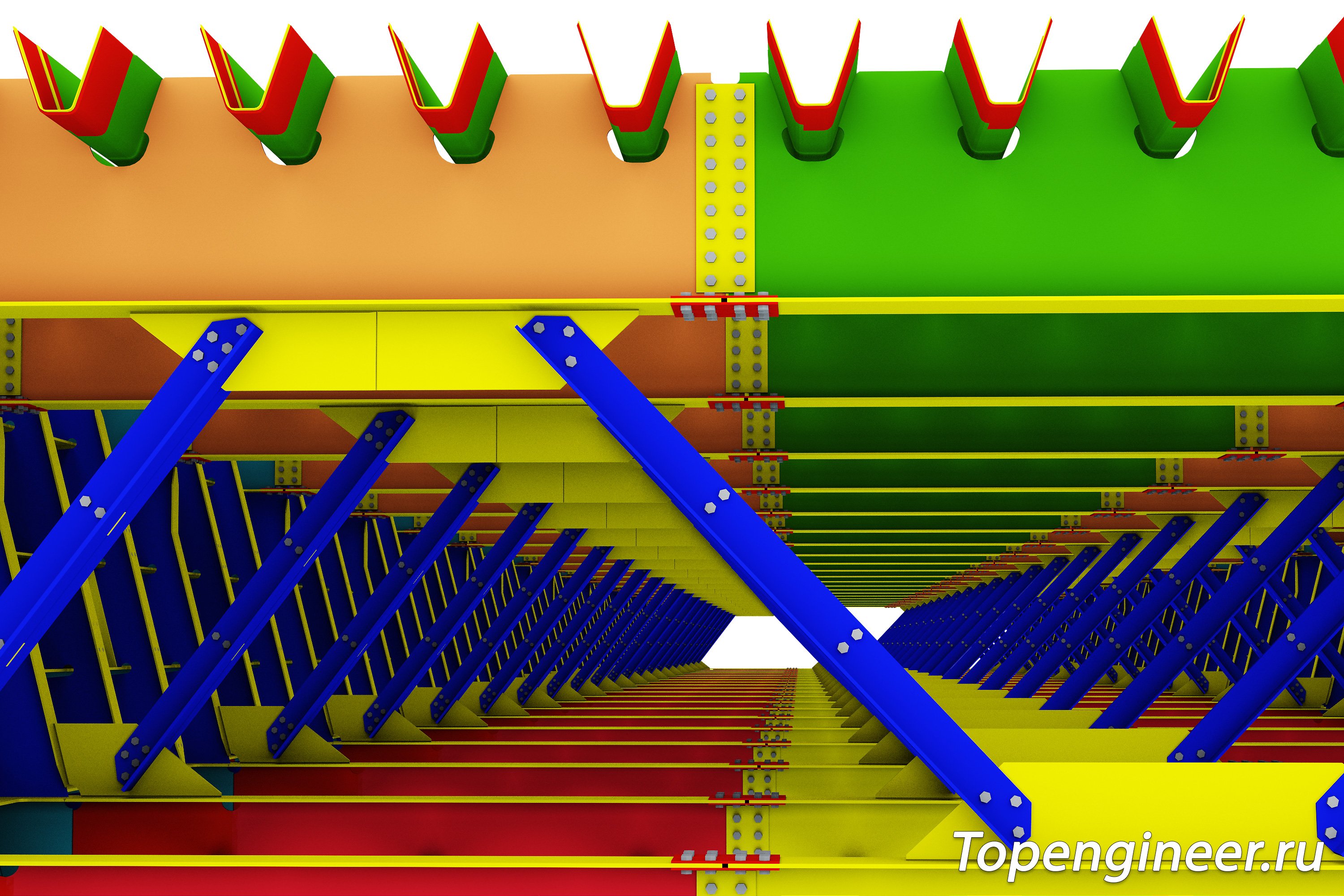 Проектирование пролетных строений КМ и КМД - разработка КМД, КМ, КЖ. Tekla Structures - BIM 