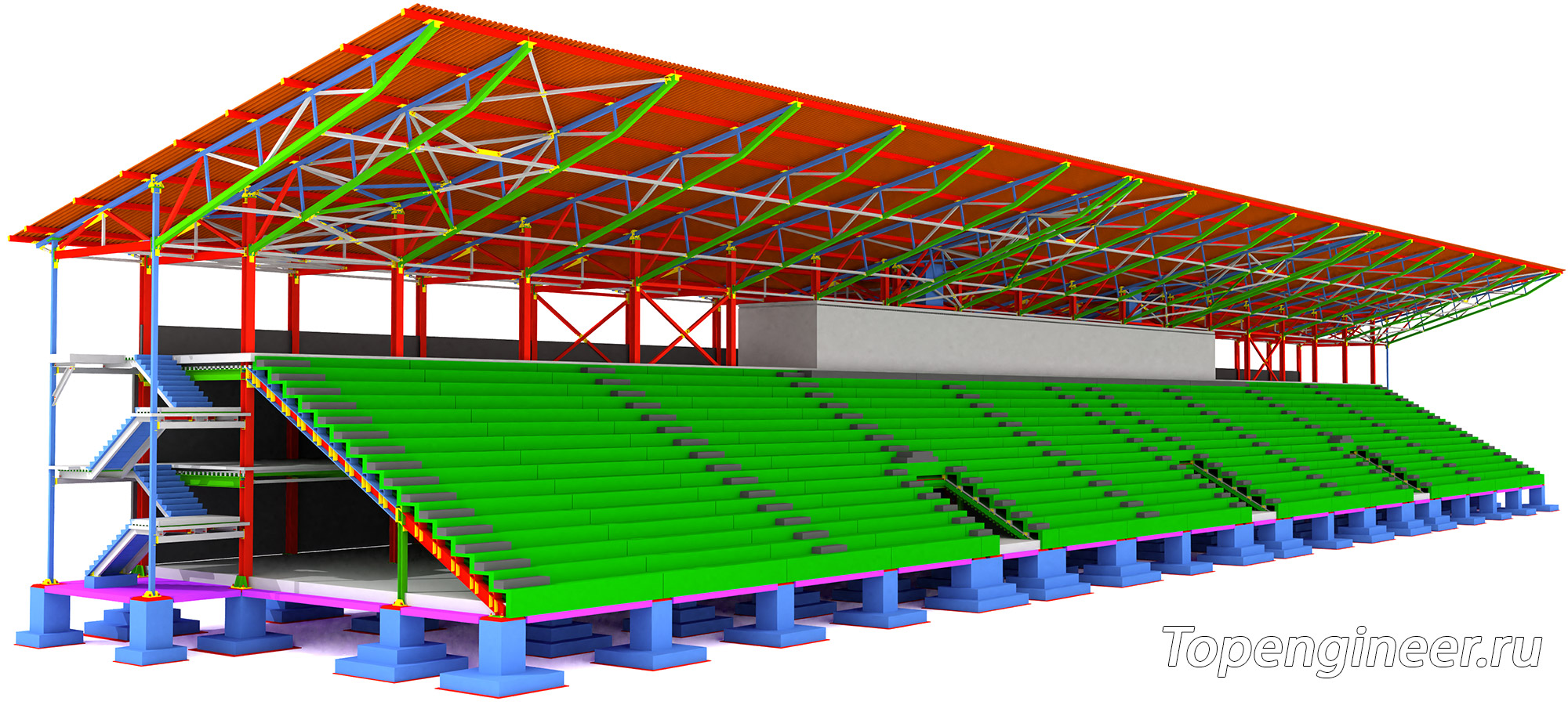 Проектирование трибун - разработка КМ, КЖ, КМД,  КМ, КЖ