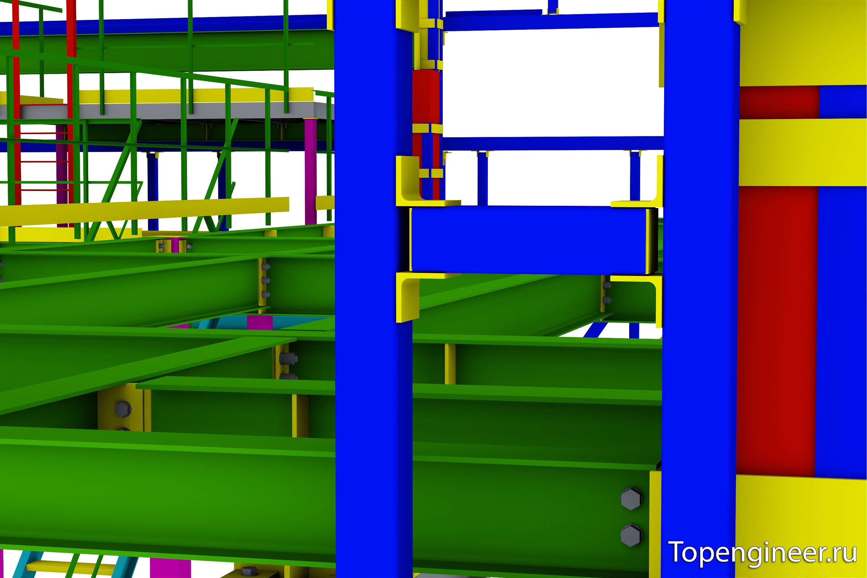Проектирование и расчет металлоконструкций - разработка КМД,  КМ, КЖ