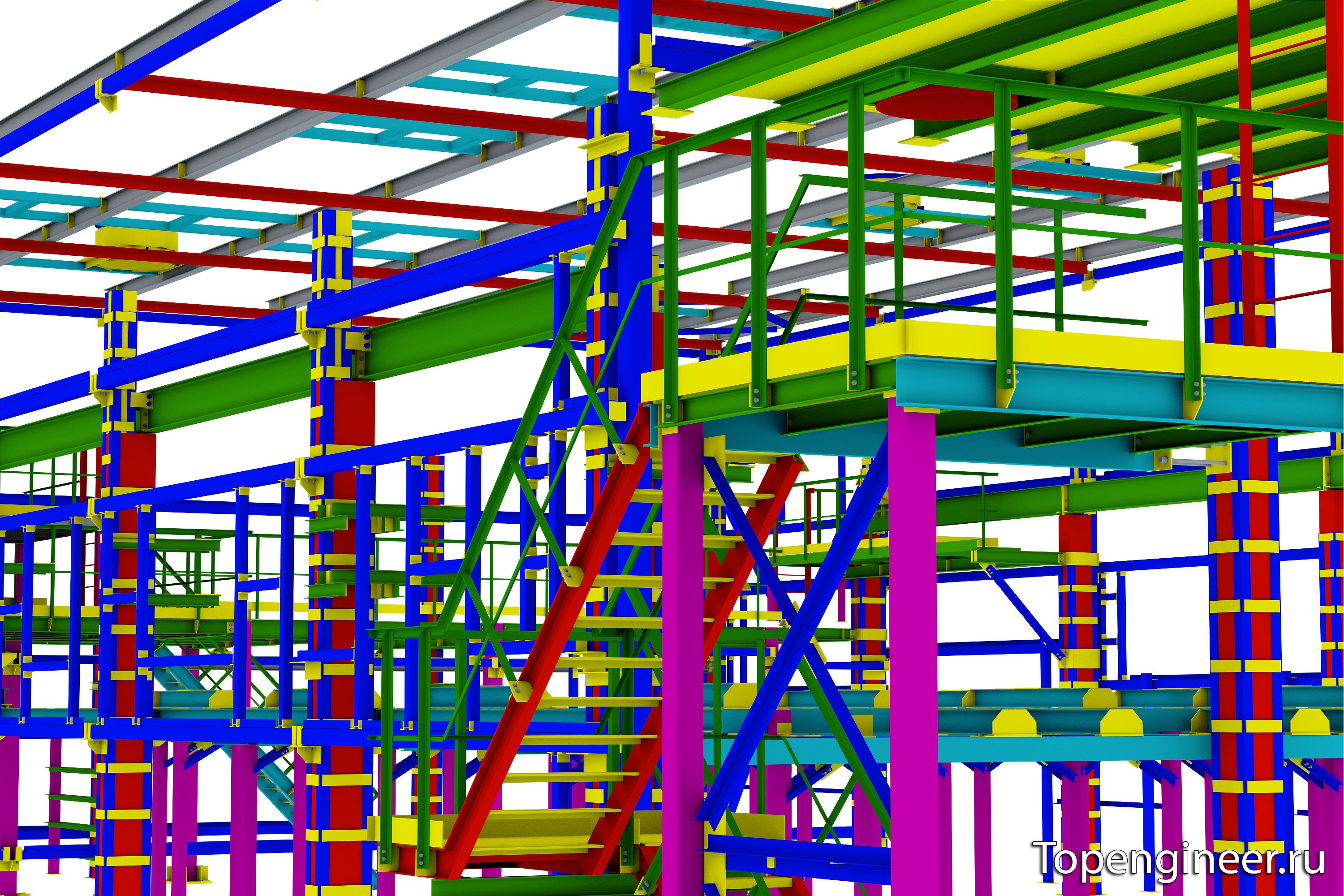 Проектирование и расчет металлоконструкций - разработка КМД,  КМ, КЖ