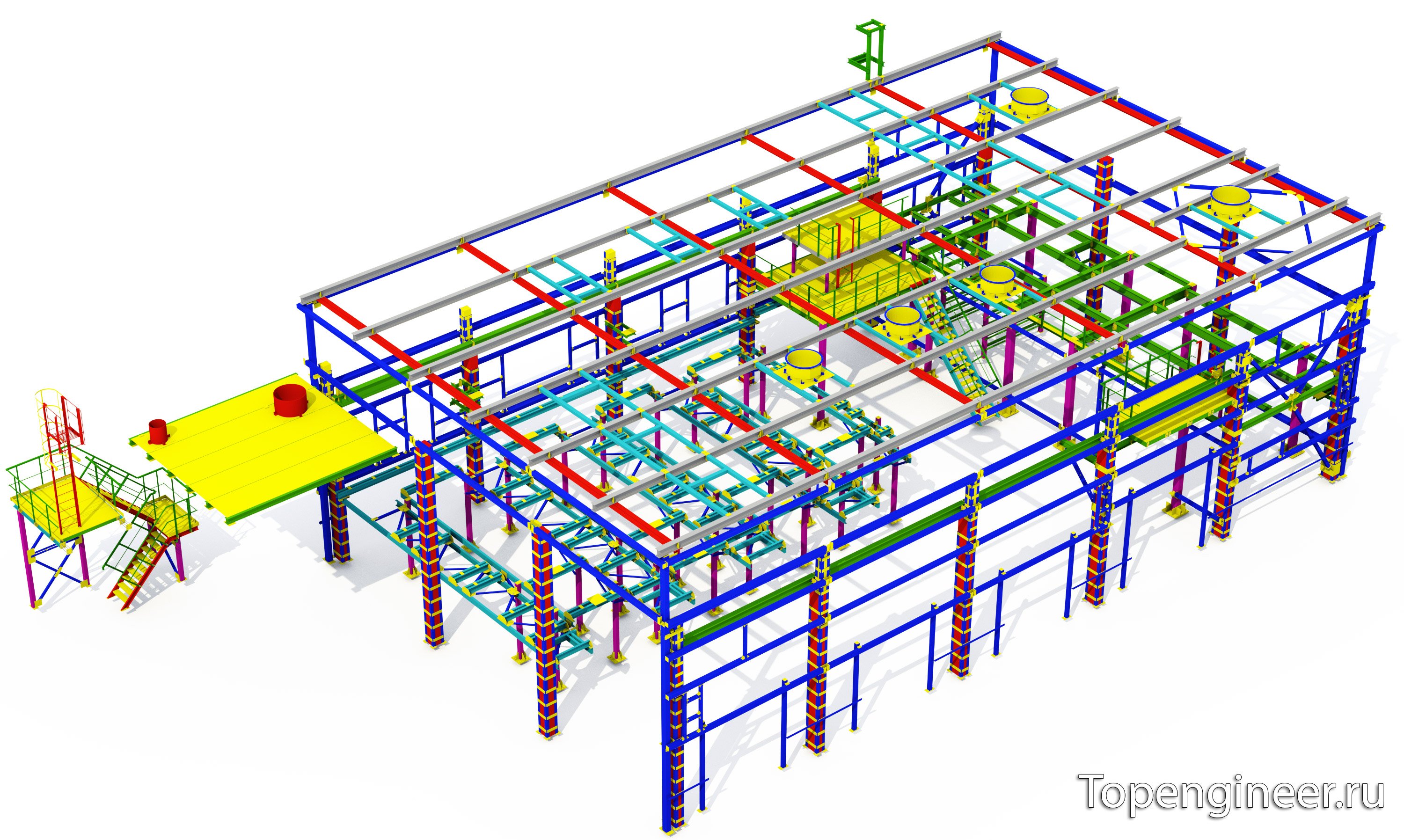Проектирование и расчет металлоконструкций - разработка КМД,  КМ, КЖ