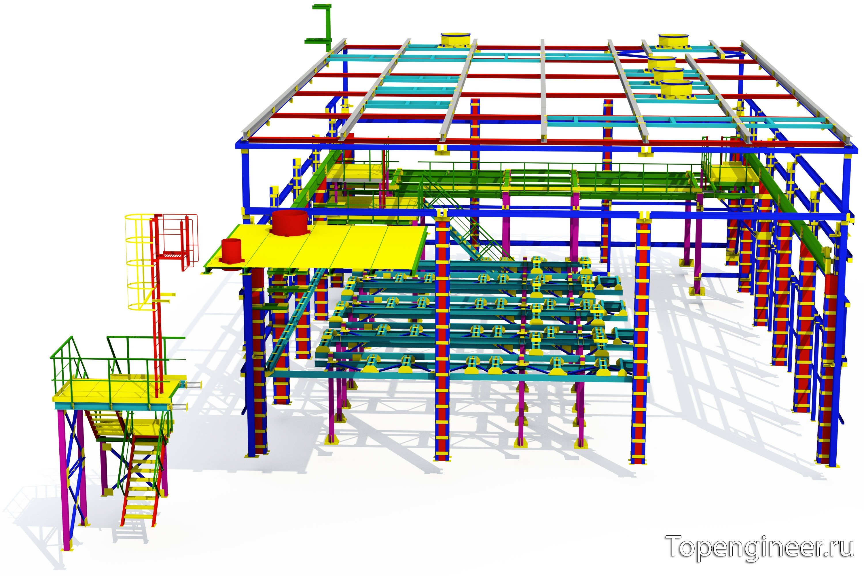 Проектирование и расчет металлоконструкций - разработка КМД,  КМ, КЖ