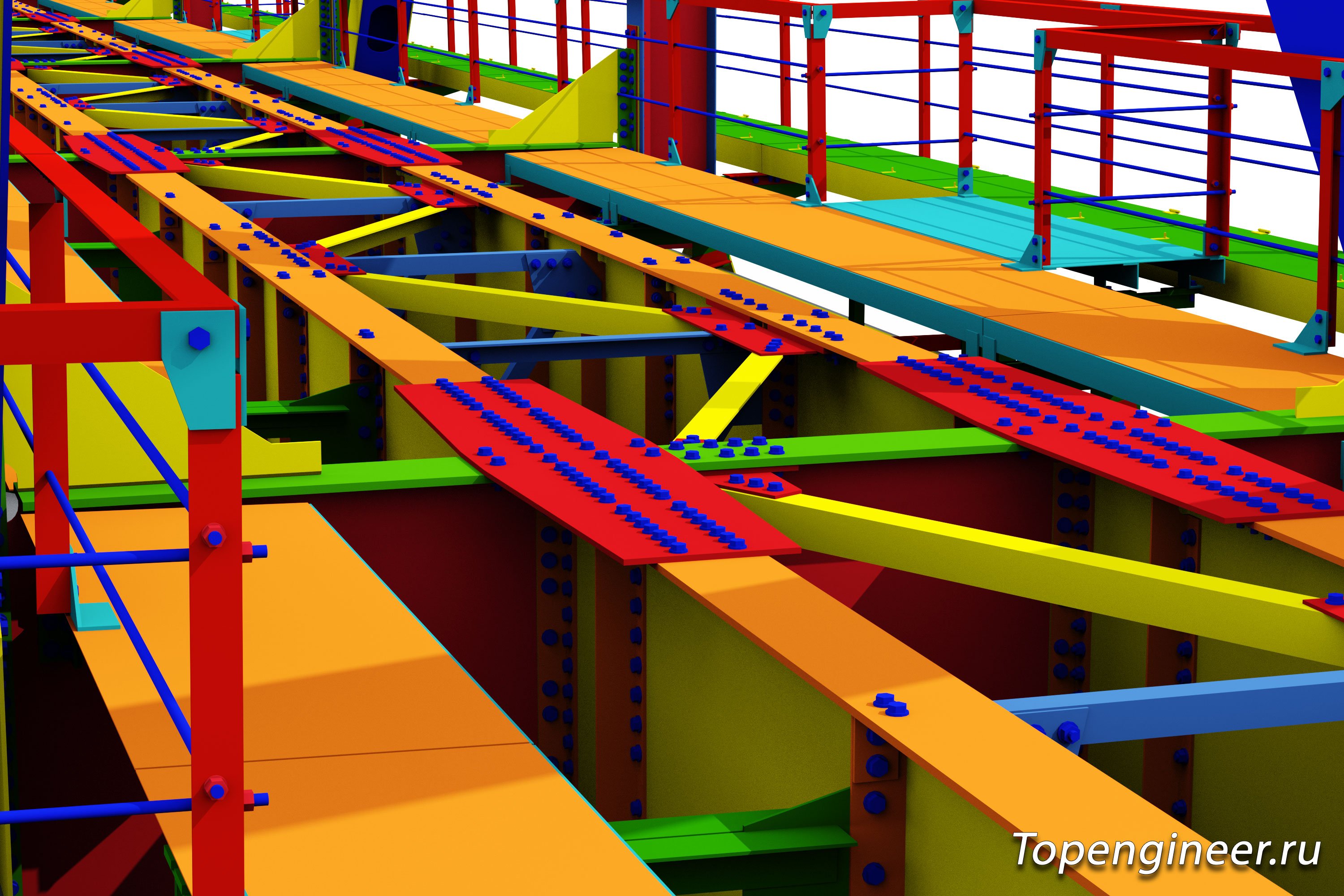 Проектирование железнодорожных мостов КМ и КМД - разработка КМД, КМ, КЖ. Tekla Structures - BIM 