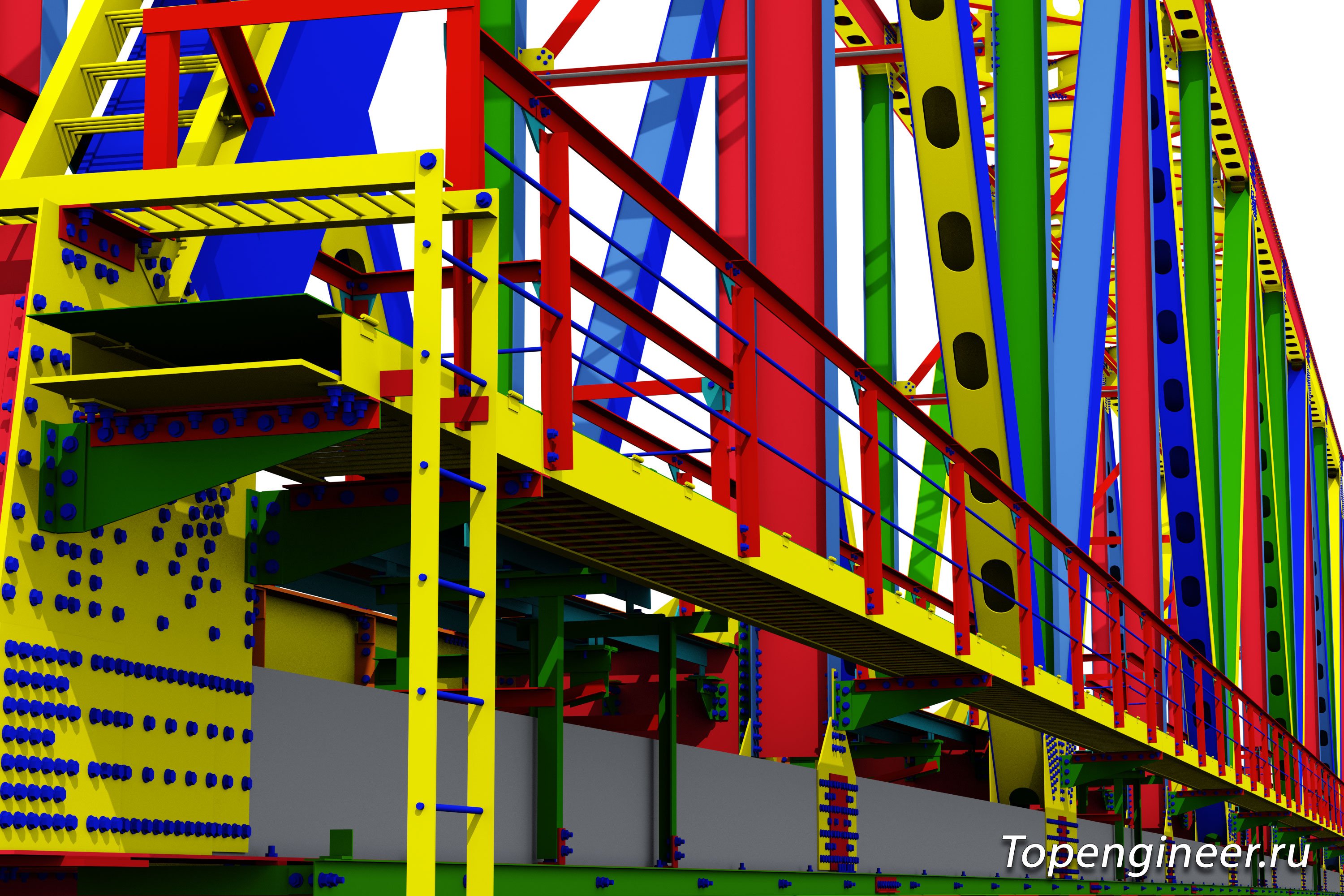 Проектирование железнодорожных мостов КМ и КМД - разработка КМД, КМ, КЖ. Tekla Structures - BIM 