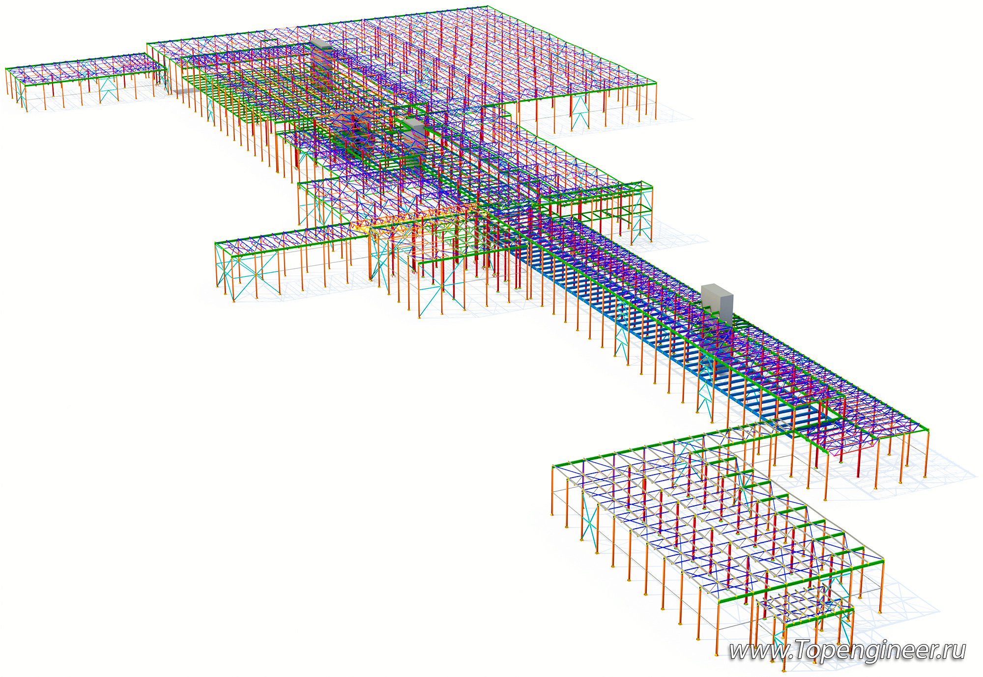 Проектирование металлоконструкций 3D - разработка КМД,  КМ, КЖ