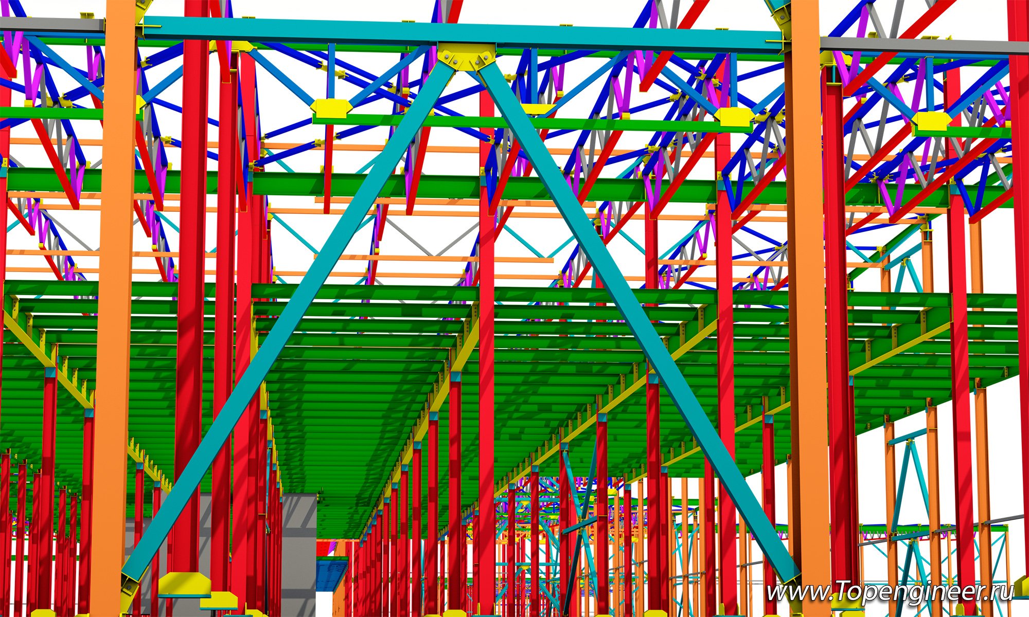 Проектирование металлоконструкций 3D - разработка КМД,  КМ, КЖ