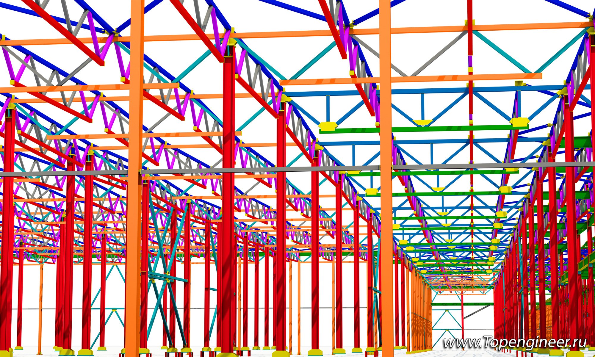 Проектирование металлоконструкций 3D - разработка КМД,  КМ, КЖ