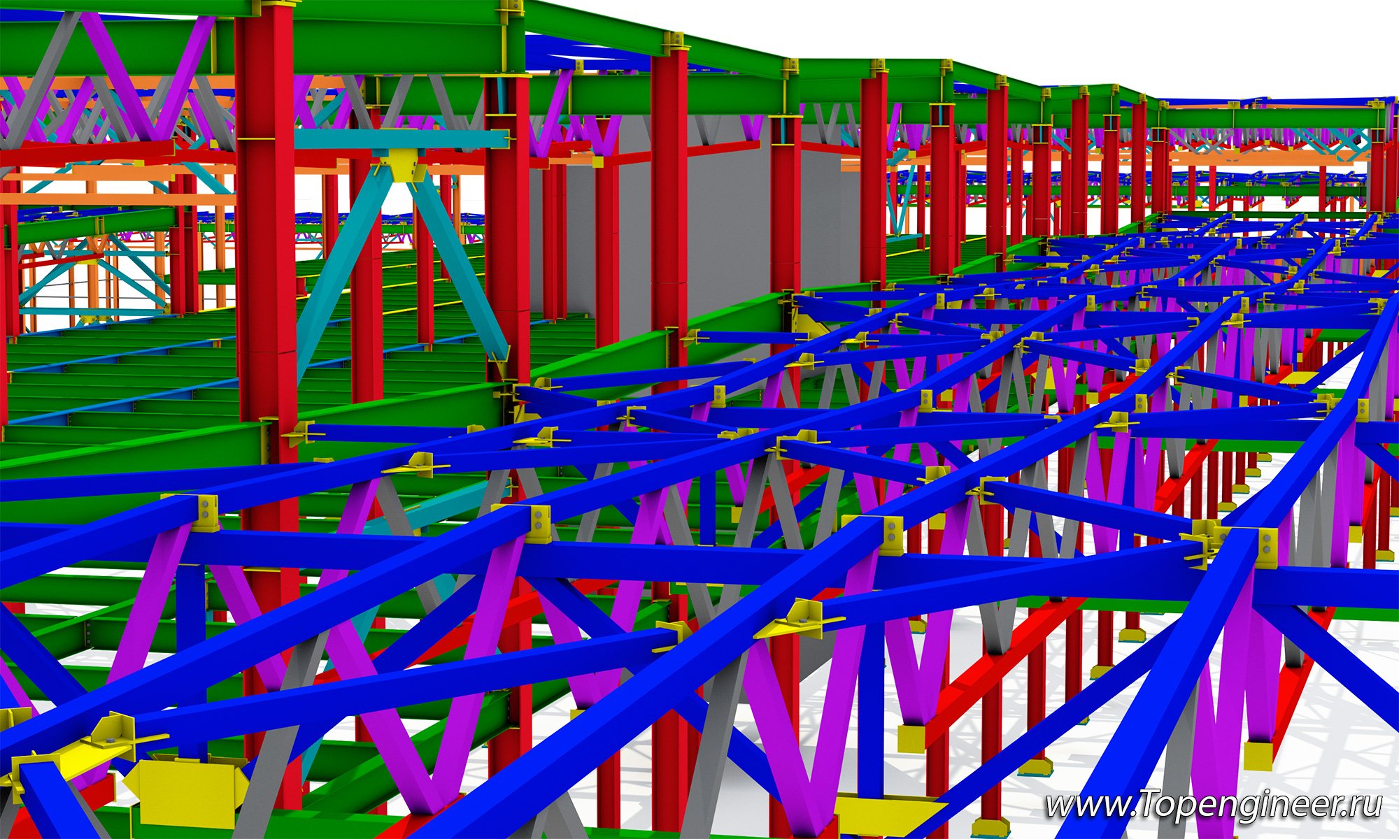 Проектирование металлоконструкций 3D - разработка КМД,  КМ, КЖ