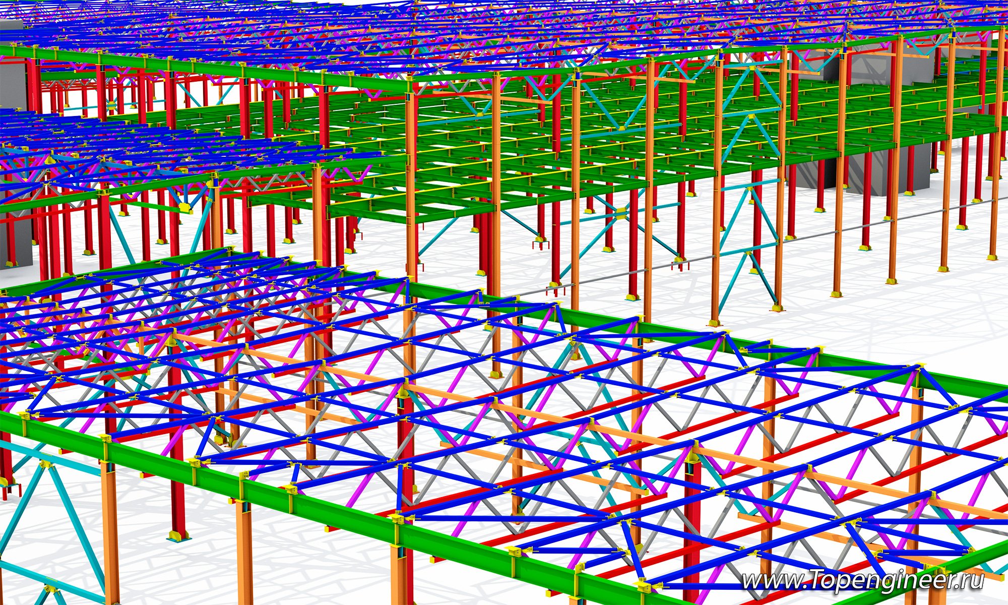 Проектирование металлоконструкций 3D - разработка КМД,  КМ, КЖ