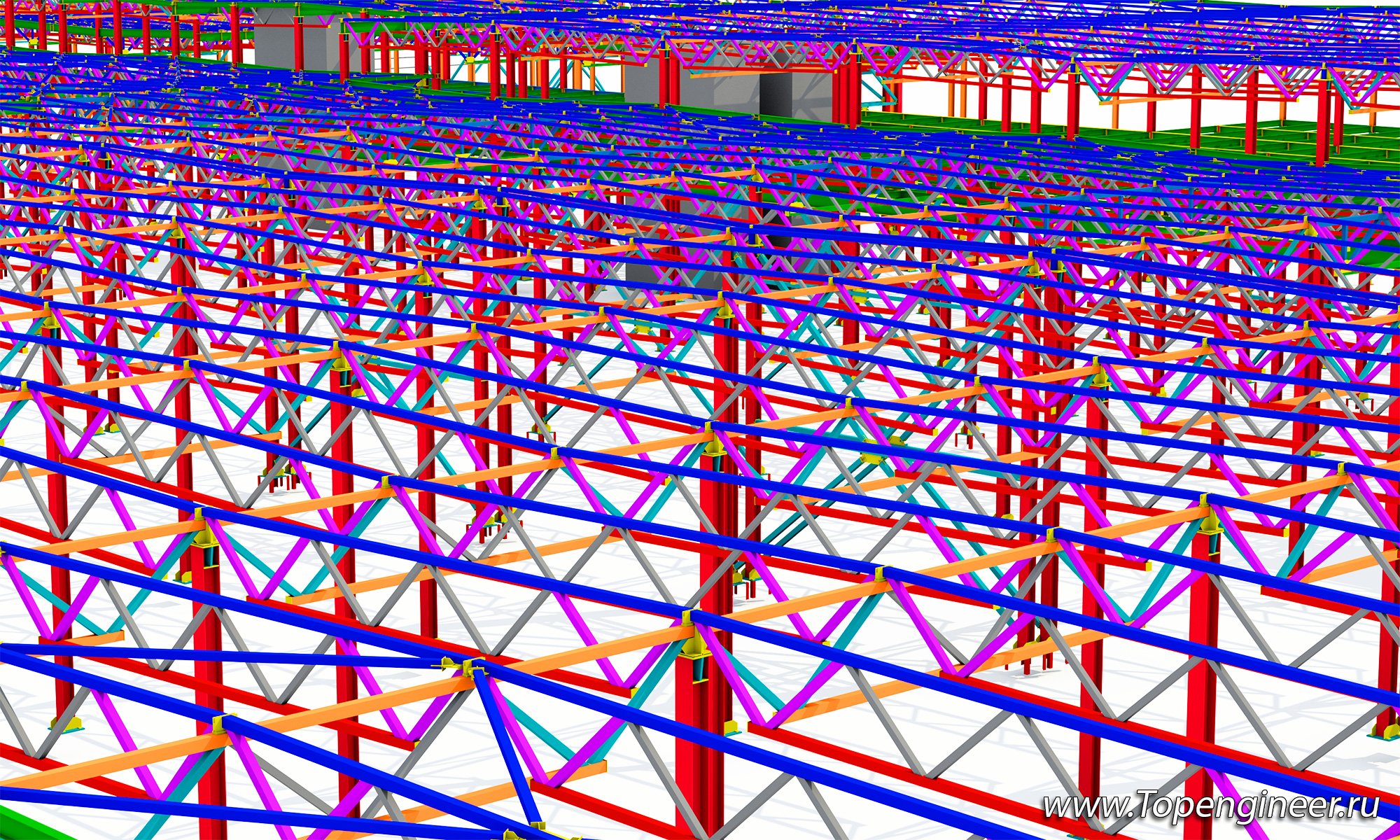 Проектирование металлоконструкций 3D - разработка КМД,  КМ, КЖ