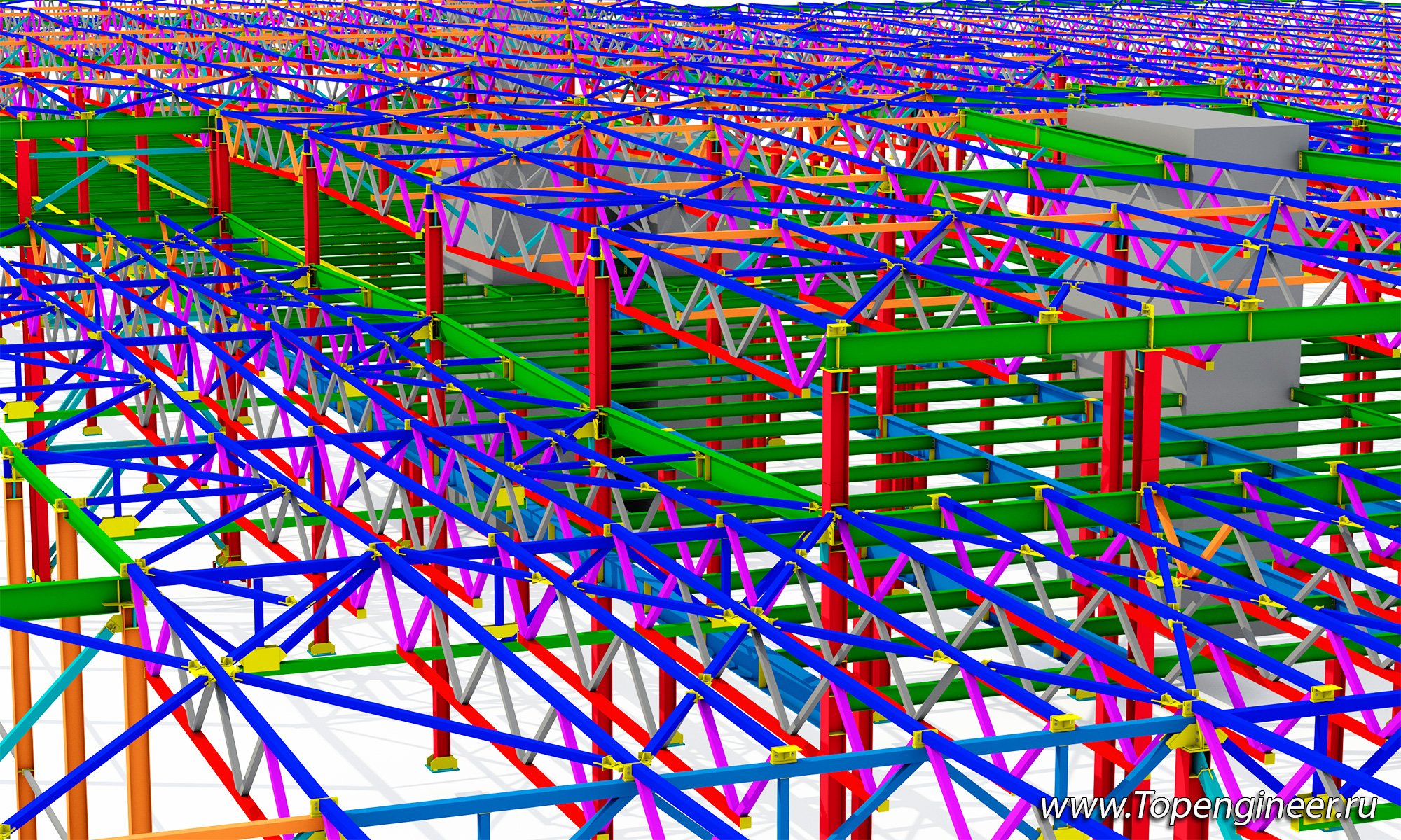 Проектирование металлоконструкций 3D - разработка КМД,  КМ, КЖ