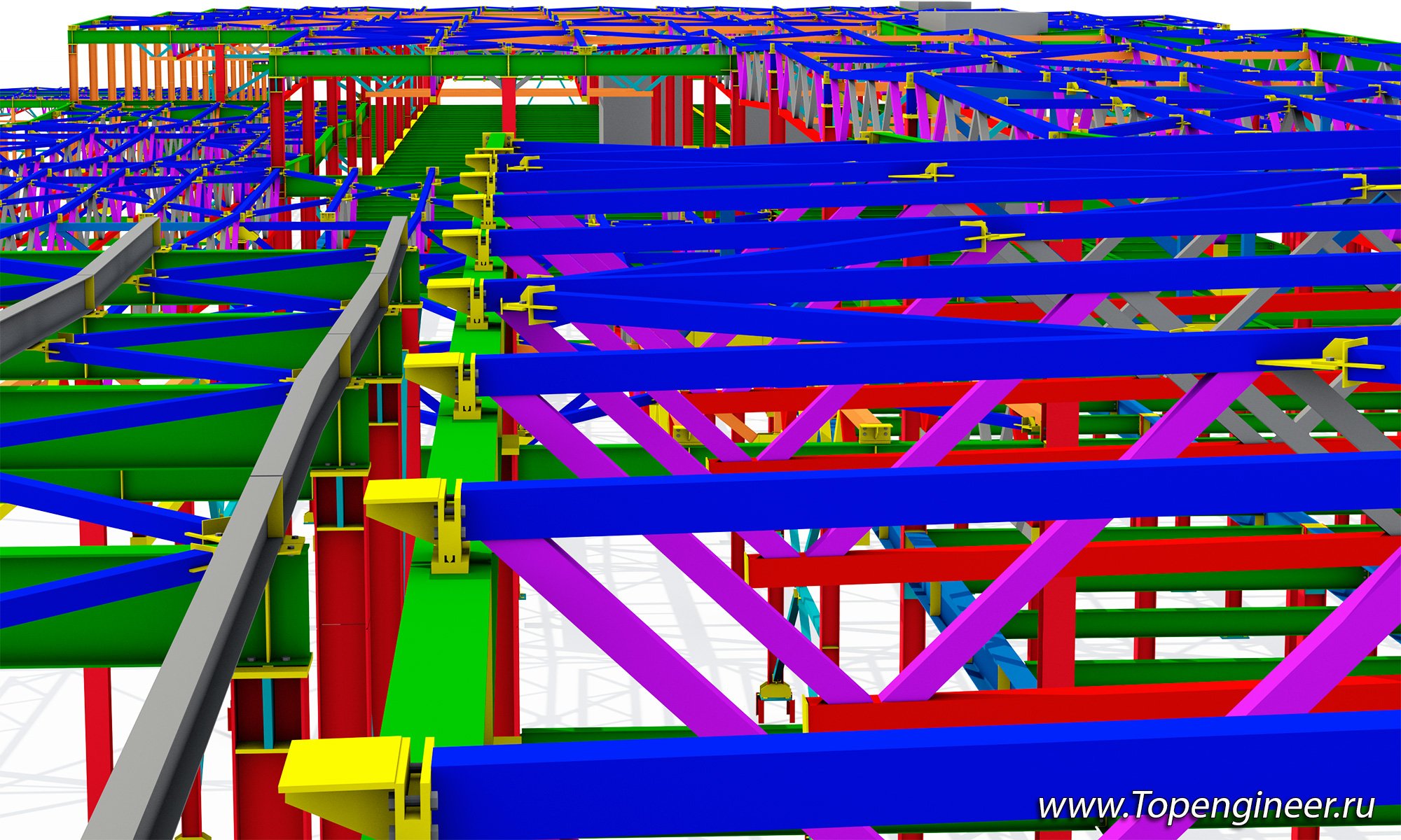 Проектирование металлоконструкций 3D - разработка КМД,  КМ, КЖ