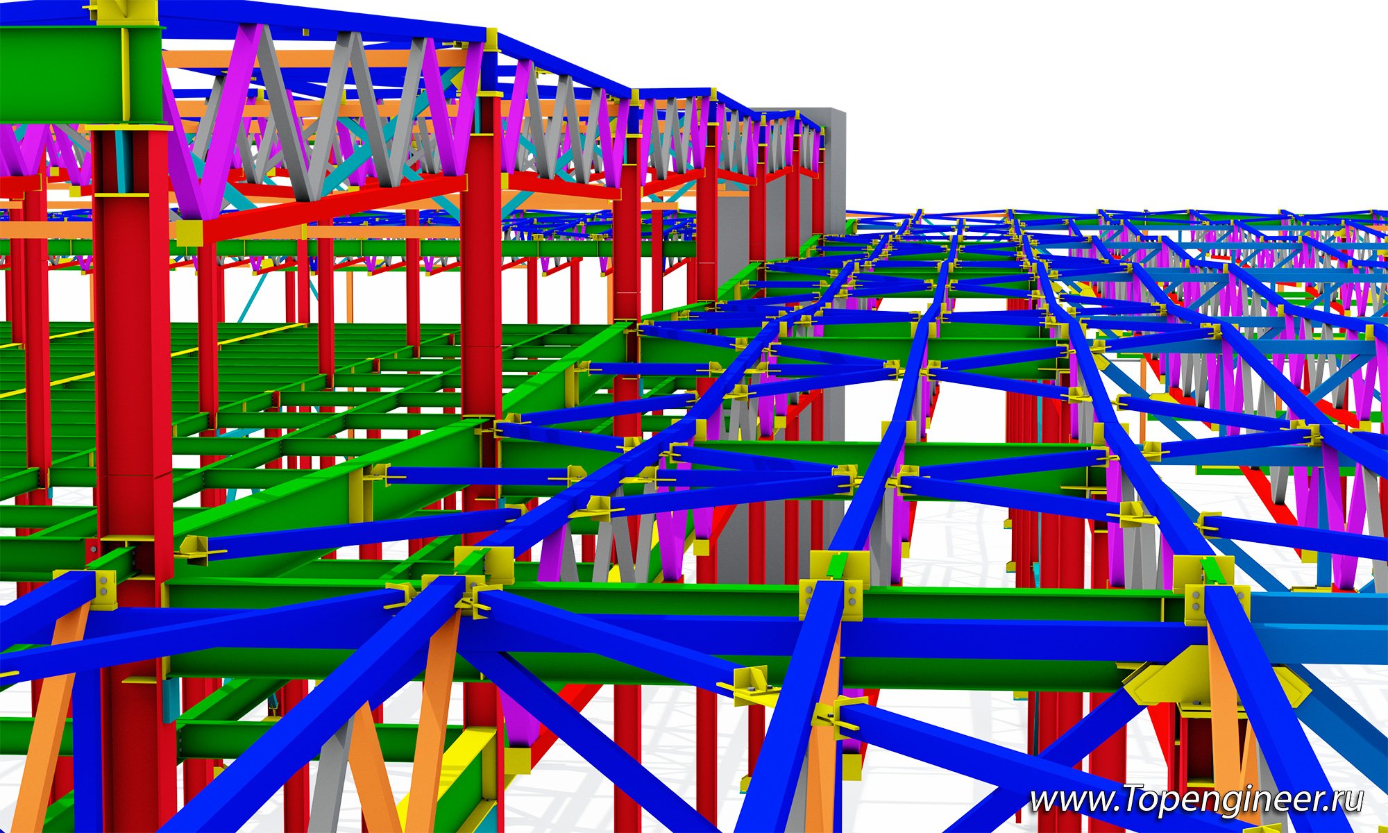 Проектирование металлоконструкций 3D - разработка КМД,  КМ, КЖ