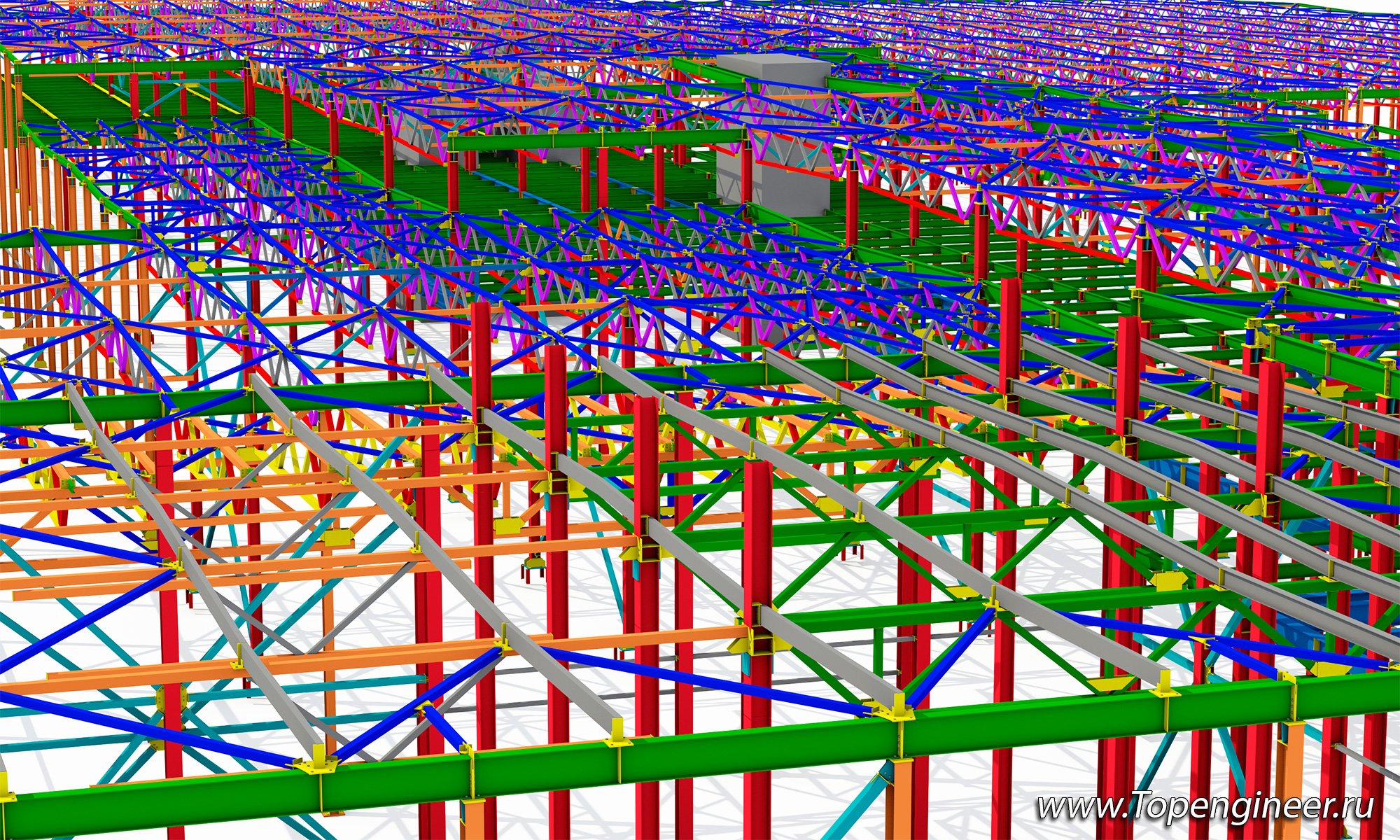Проектирование металлоконструкций 3D - разработка КМД,  КМ, КЖ
