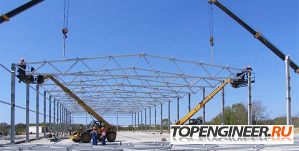 Монтаж ангаров - склад профилей