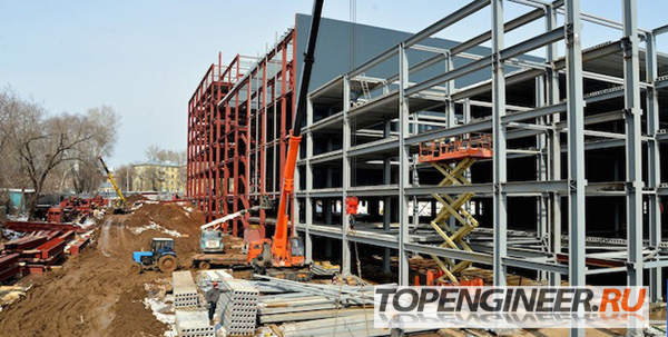 Монтаж балок - монтаж краном