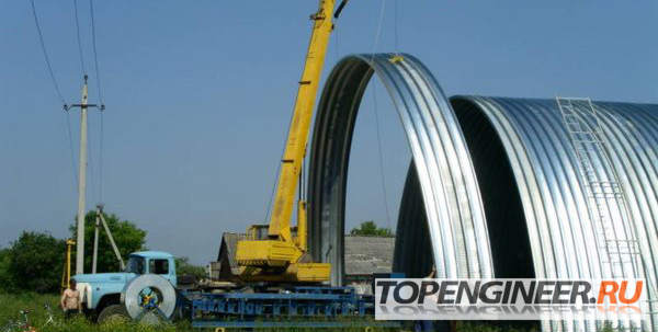 Монтаж бескаркасных зданий - арочный ангар