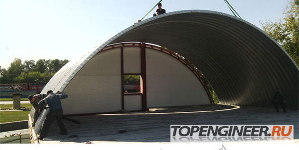 Монтаж бескаркасных зданий - арочная конструкция