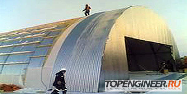 Монтаж бескаркасных зданий - арка