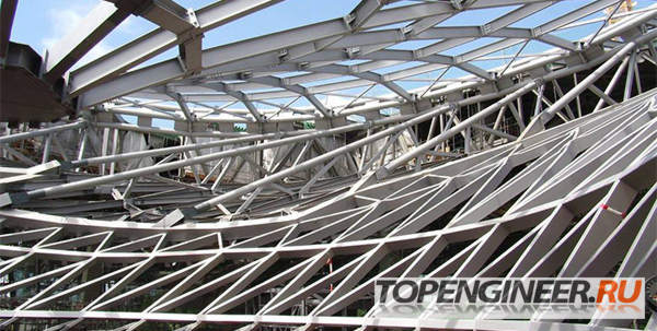 Монтаж металлических конструкций - кровля сложной формы