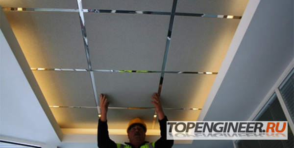 Монтаж подвесных конструкций - установка панелей
