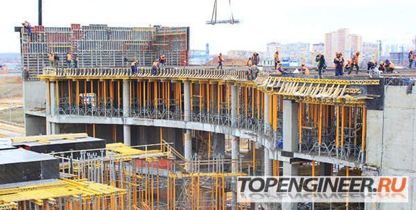 Монтаж железобетонных конструкций - жилое здание