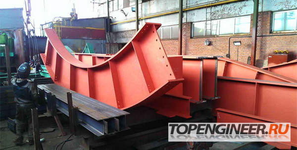 Изготовление балок - пример изогнутых балок