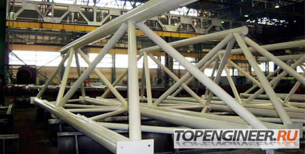 Изготовление ферм - пример пространственной фермы