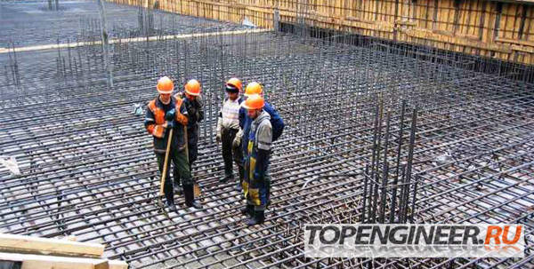 Изготовление железобетонных конструкций - заливка перекрытия