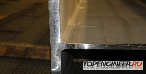 Изготовление кран балок - балка в разрезе