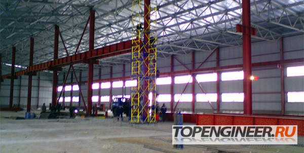 Изготовление кран балок - конструкция в производственном помещении