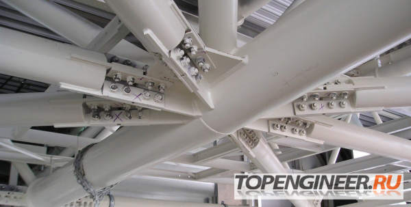 Изготовление стальных конструкций - пример узла для соединения круглых труб