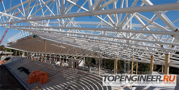 Изготовление стальных конструкций - навес над трибунами