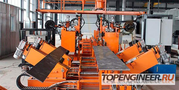 Изготовление сварной балки - линия сварки