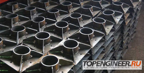 Изготовление свай - ферма из тонкостенных профилей